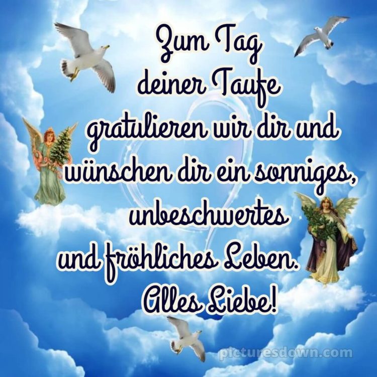 Zur Taufe Glückwünsche bild Himmel kostenlos