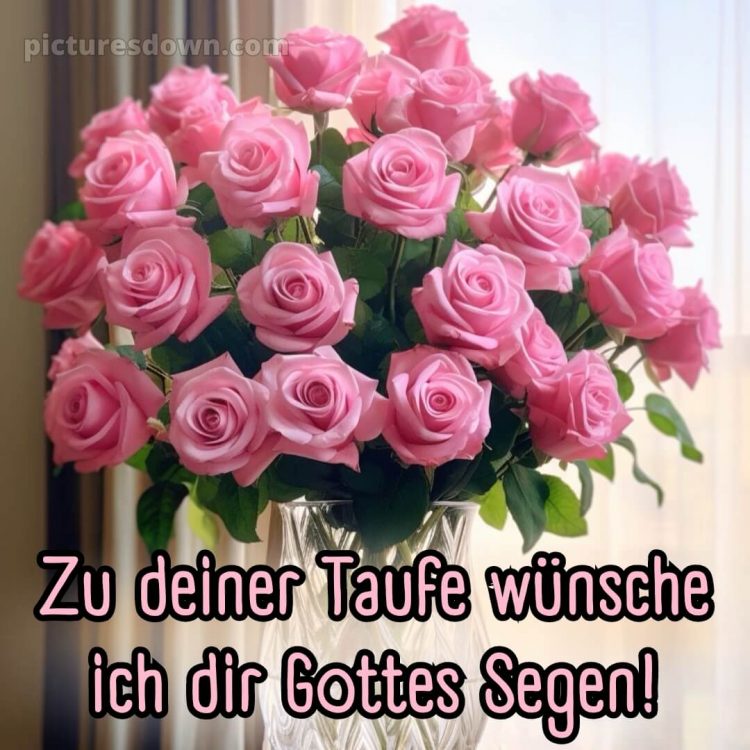 Zur Taufe Glückwünsche bild Rosen kostenlos