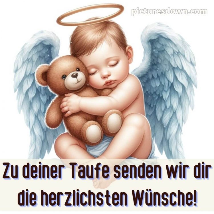 Glückwünsche zur taufe junge kurz bild Teddybär kostenlos