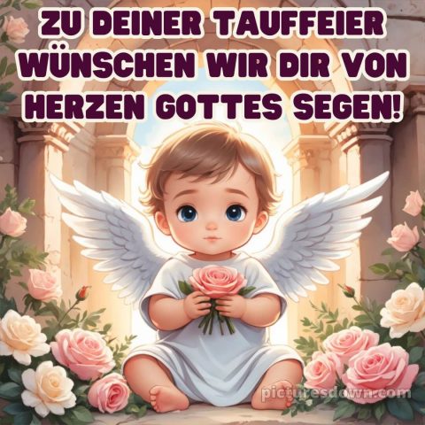 Glückwünsche zur taufe junge kurz bild Rosen kostenlos