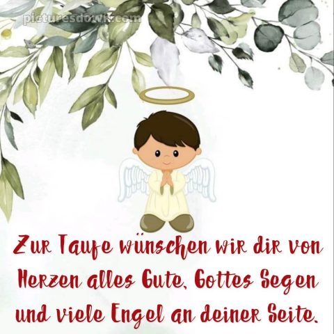 Glückwünsche zur Taufe Junge modern bild Engelchen kostenlos