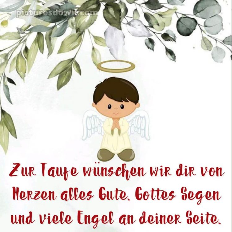 Glückwünsche zur Taufe Junge modern bild Engelchen kostenlos