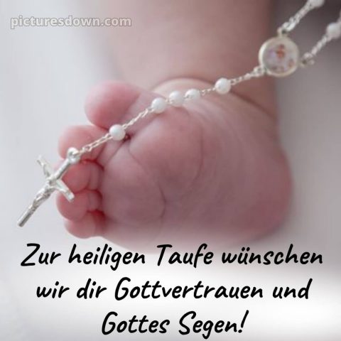 Glückwünsche zur Taufe Junge modern bild Kreuz und Fuß kostenlos