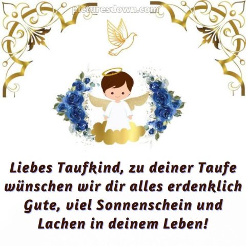 Glückwünsche zur Taufe Junge modern bild Engel kostenlos