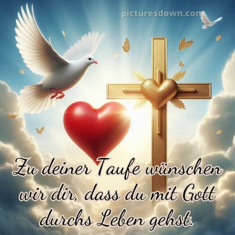 Glückwünsche zur Taufe Junge modern bild Herz kostenlos