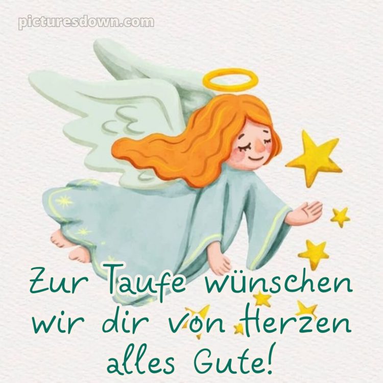 Glückwünsche zur taufe karte bild kleiner Engel kostenlos