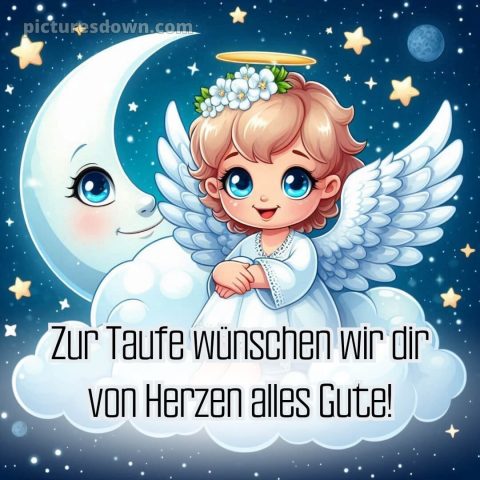 Glückwünsche zur taufe karte bild Mond kostenlos