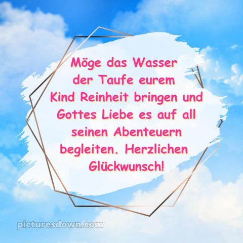 Glückwünsche zur Taufe modern kostenlos bild Himmel kostenlos