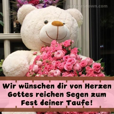 Glückwünsche zur Taufe von den Großeltern modern bild Bär kostenlos