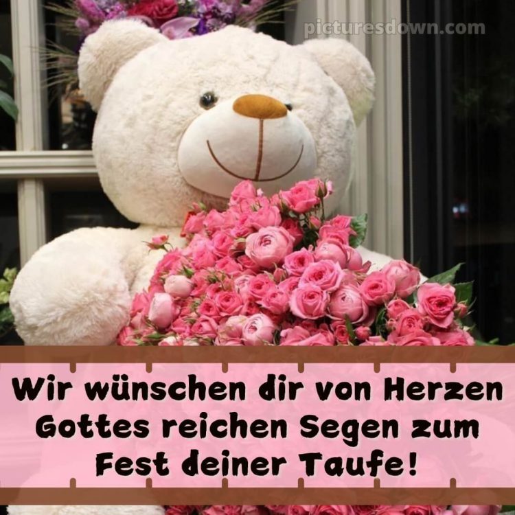 Glückwünsche zur Taufe von den Großeltern modern bild Bär kostenlos