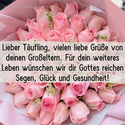 Glückwünsche zur Taufe von den Großeltern modern bild Blumenstrauß kostenlos