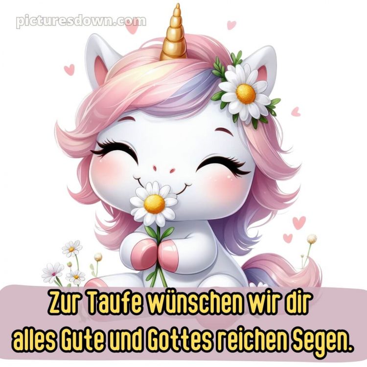 Glückwünsche zur taufe von oma und opa bild Einhorn kostenlos