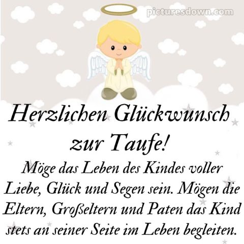 Glückwünsche zur Taufe von Paten bild kleiner Engel kostenlos