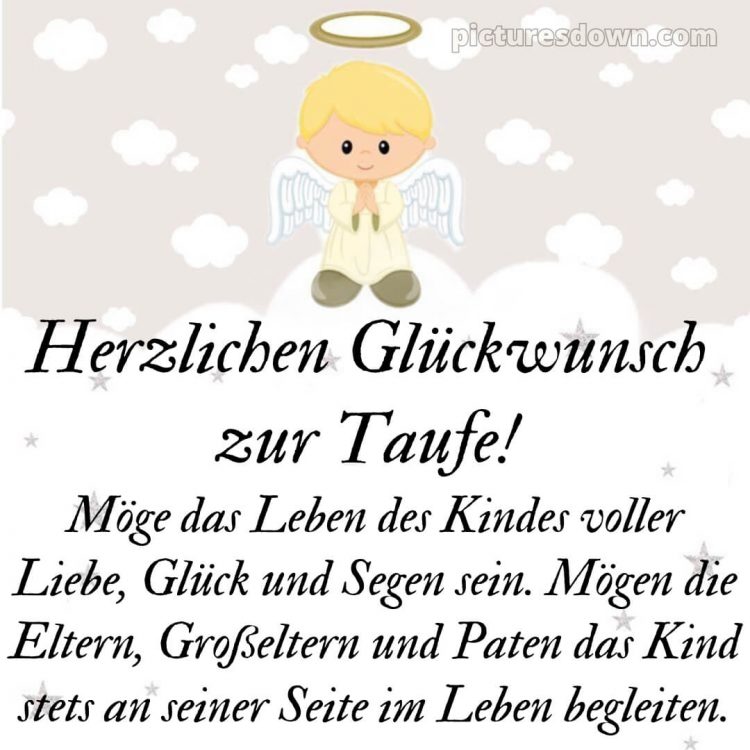 Glückwünsche zur Taufe von Paten bild kleiner Engel kostenlos