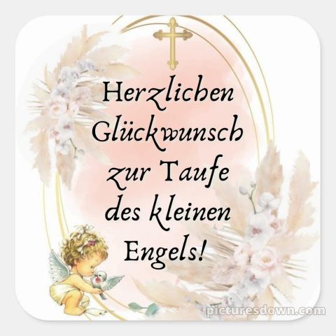 Glückwünsche zur Taufe von Paten bild Engel und Vogel kostenlos