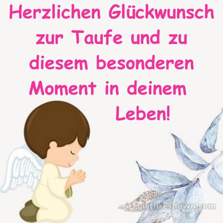 Glückwünsche zur Taufe von Paten bild Engel kostenlos