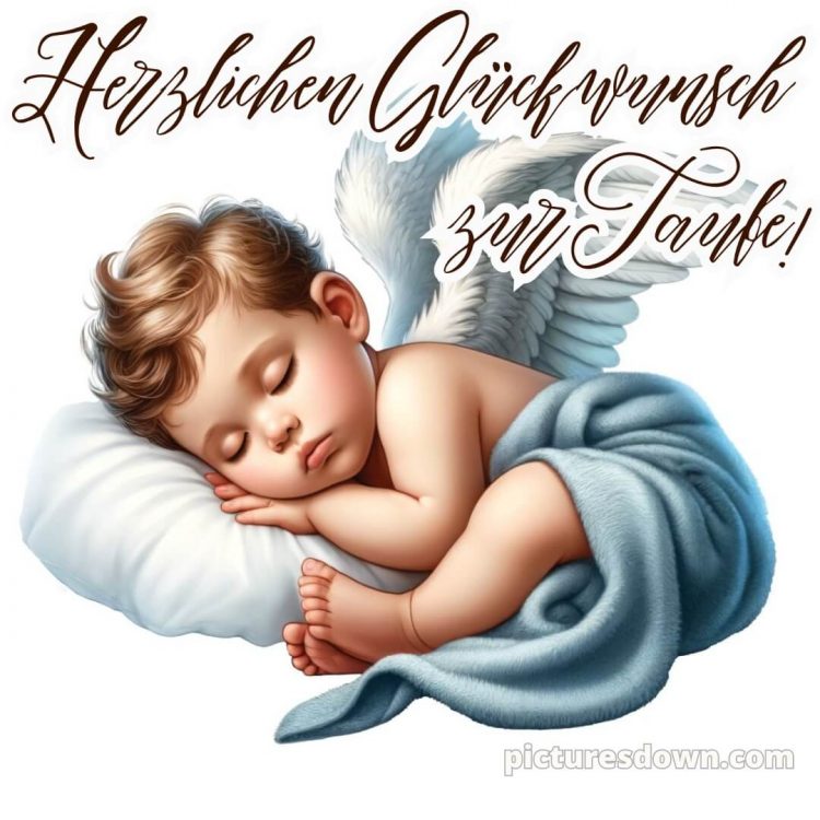 Glückwünsche zur Taufe von Paten bild Flügel kostenlos