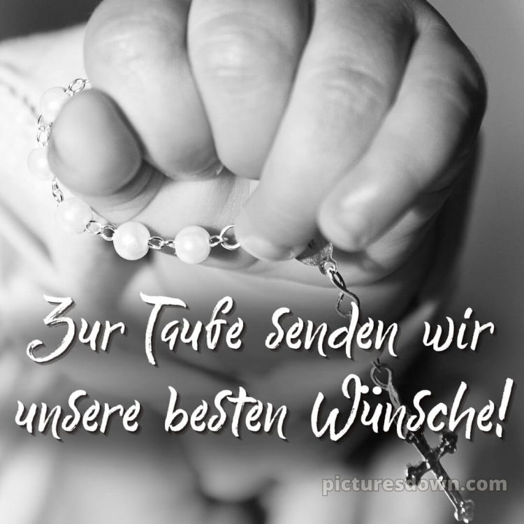 Karte Glückwünsche zur Taufe modern bild Hand kostenlos