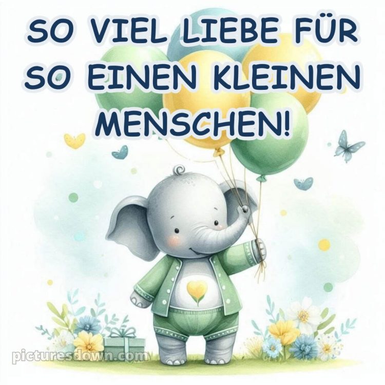 Liebevolle glückwünsche zur geburt bild Elefant kostenlos