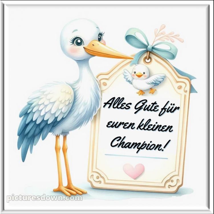 Liebevolle glückwünsche zur geburt junge bild Storch kostenlos