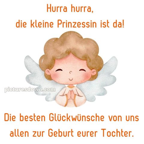Liebevolle glückwünsche zur geburt mädchen bild Engel kostenlos