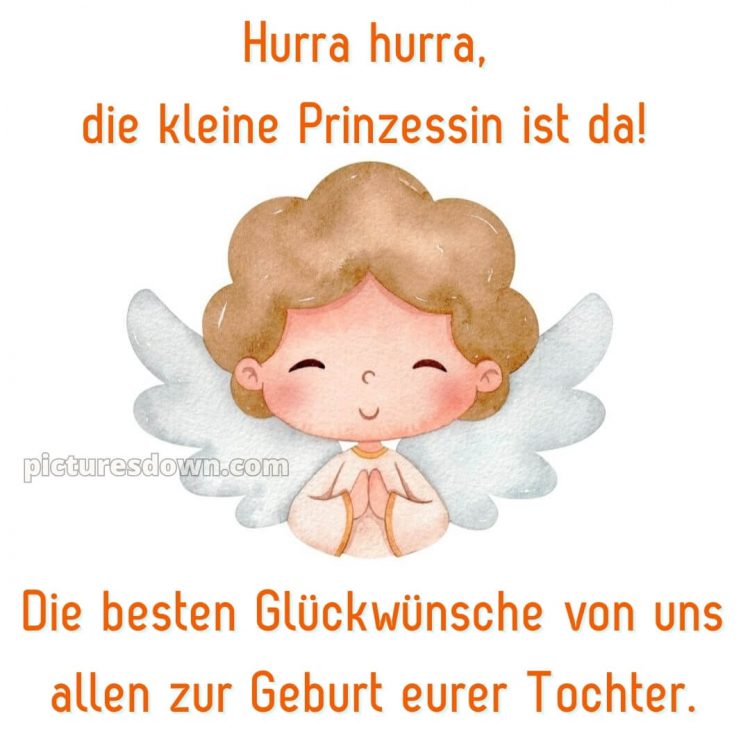 Liebevolle glückwünsche zur geburt mädchen bild Engel kostenlos