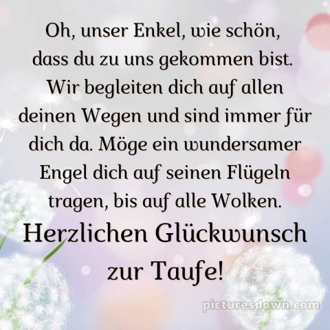 Oma Glückwünsche zur Taufe von den Großeltern bild Löwenzahn kostenlos