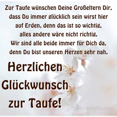 Oma Glückwünsche zur Taufe von den Großeltern bild Blumen kostenlos