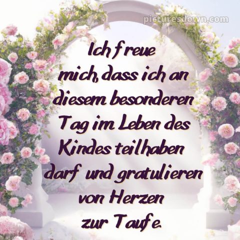 Taufkarte Glückwünsche zur Taufe bild Blumen kostenlos