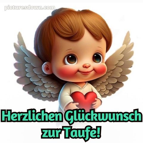 Taufkarte Glückwünsche zur Taufe bild Herz kostenlos