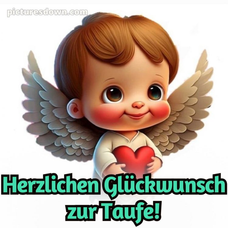 Taufkarte Glückwünsche zur Taufe bild Herz kostenlos
