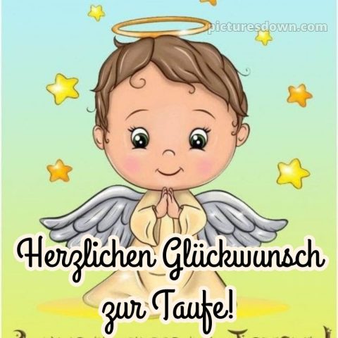 Taufkarte Glückwünsche zur Taufe bild Sterne kostenlos