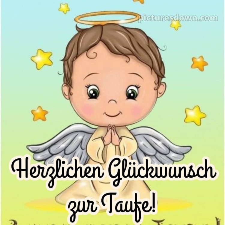 Taufkarte Glückwünsche zur Taufe bild Sterne kostenlos