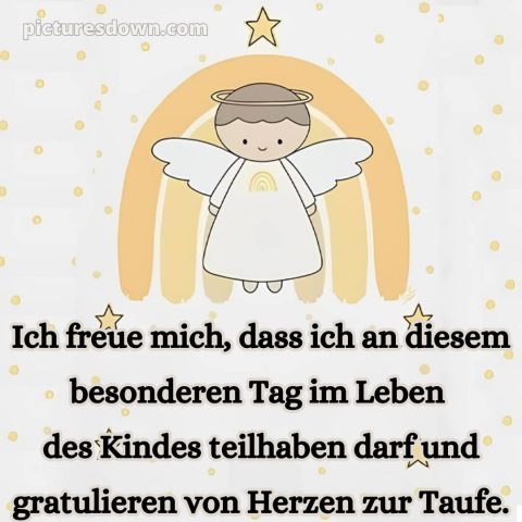 Taufkarte Glückwünsche zur Taufe bild Engel kostenlos