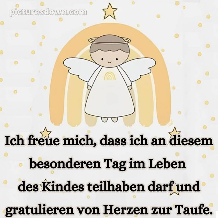 Taufkarte Glückwünsche zur Taufe bild Engel kostenlos