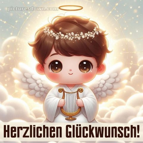 Taufkarte glückwünsche zur taufe modern bild Engel kostenlos