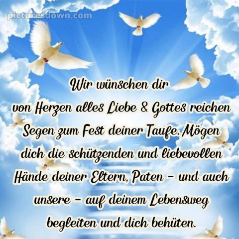 Taufkarte glückwünsche zur taufe modern bild Tauben kostenlos