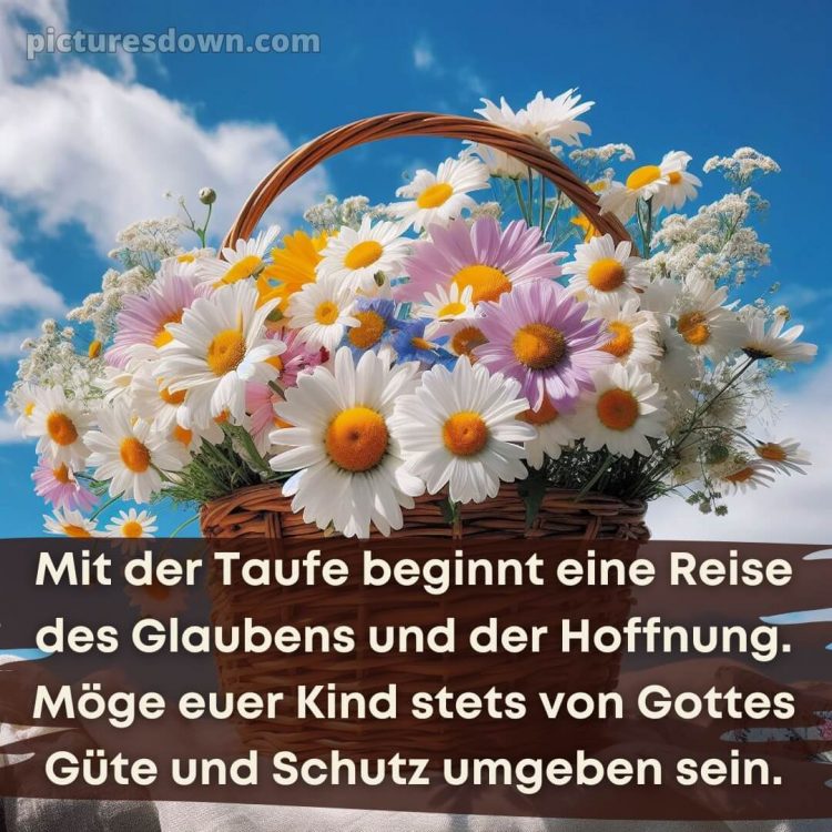 Taufkarte glückwünsche zur taufe modern bild Korb kostenlos