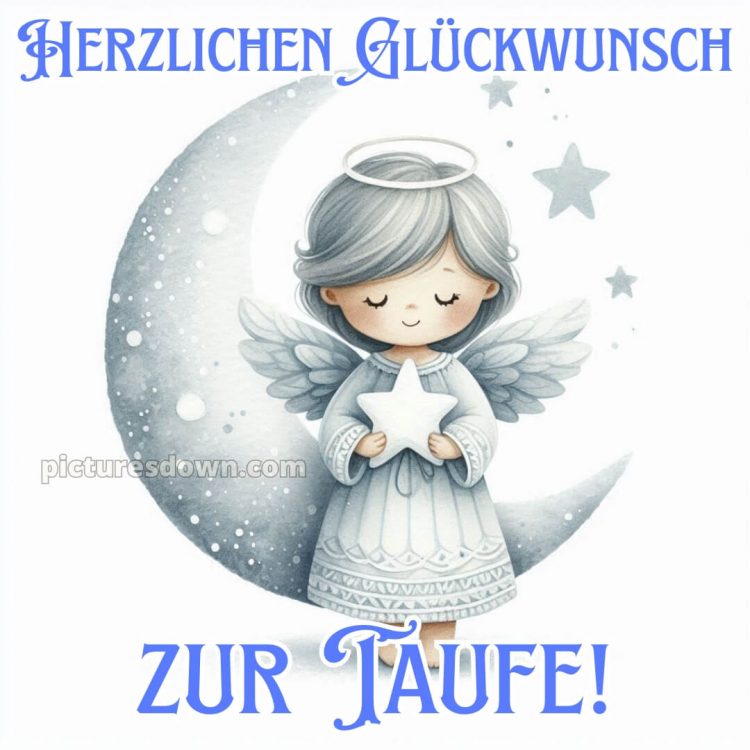 Taufkarte glückwünsche zur taufe modern bild Mond kostenlos