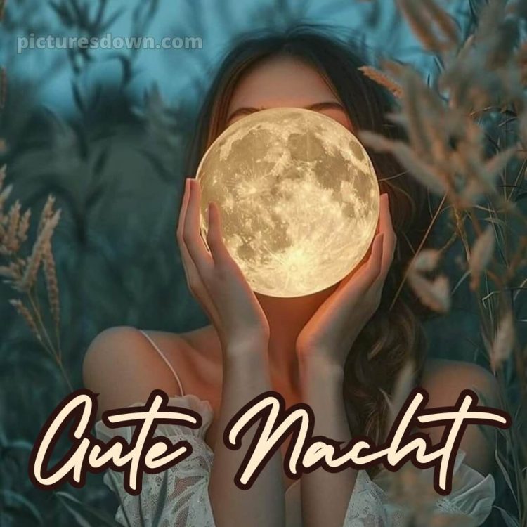 Bilder gute nacht bild Mond in der Hand kostenlos