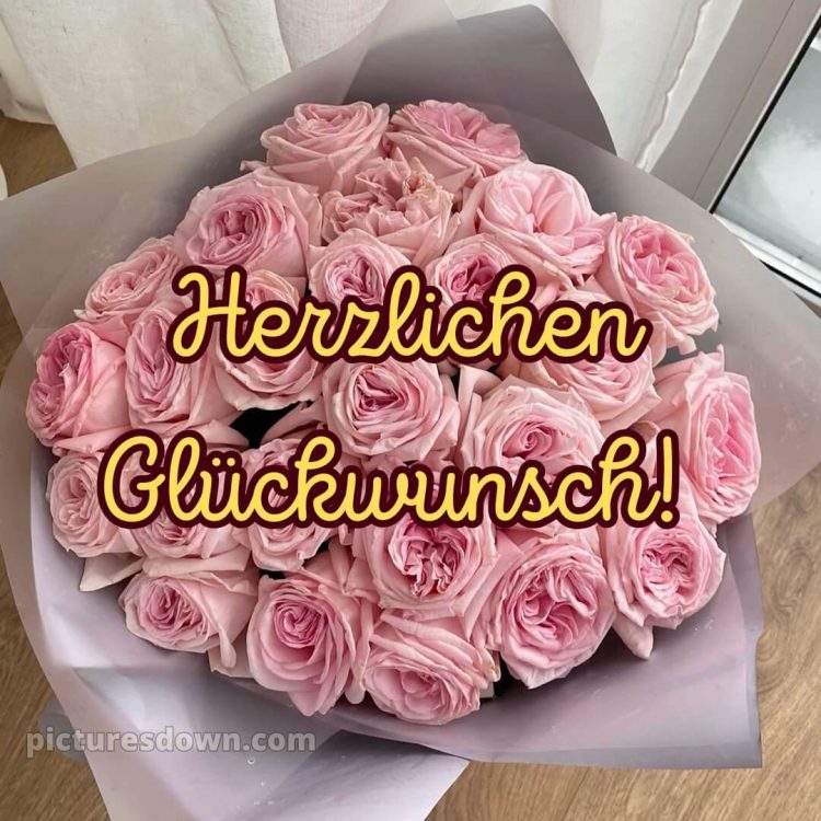 Blumenstrauß alles gute zum geburtstag blumen bild rosa Rosen kostenlos