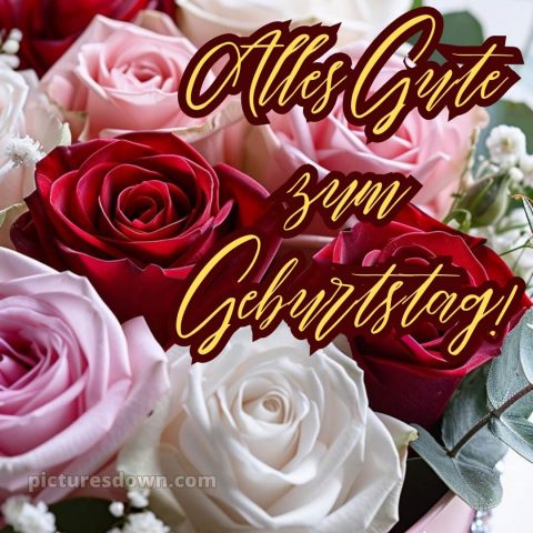 Blumenstrauß geburtstag bild zarte Rosen kostenlos