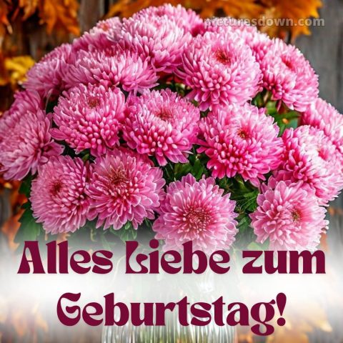 Blumenstrauß geburtstag bild Chrysanthemen kostenlos