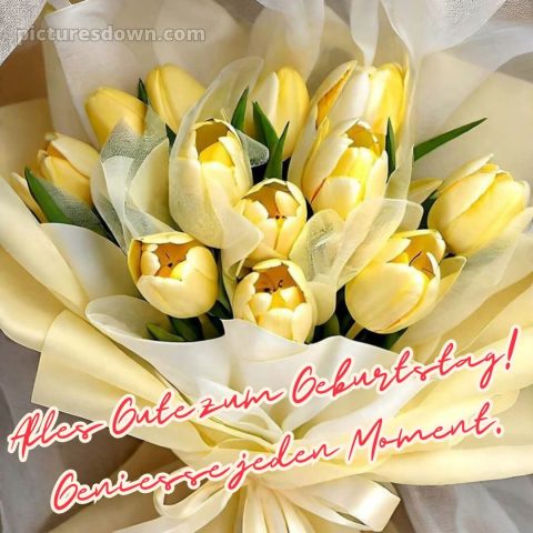 Blumenstrauß herzlichen glückwunsch zum geburtstag bild gelbe Blumen kostenlos