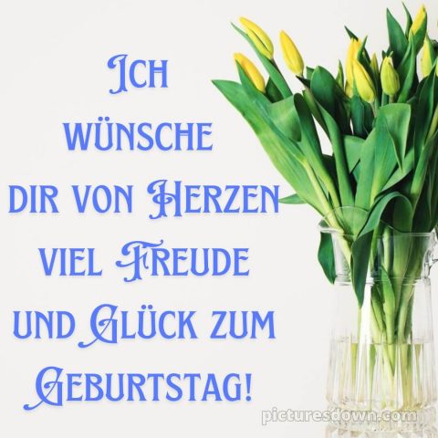 Blumenstrauß zum Geburtstag bild gelbe Tulpen kostenlos