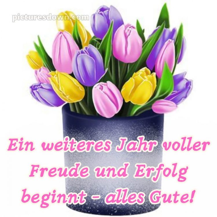 Blumenstrauß zum Geburtstag bild Karte kostenlos
