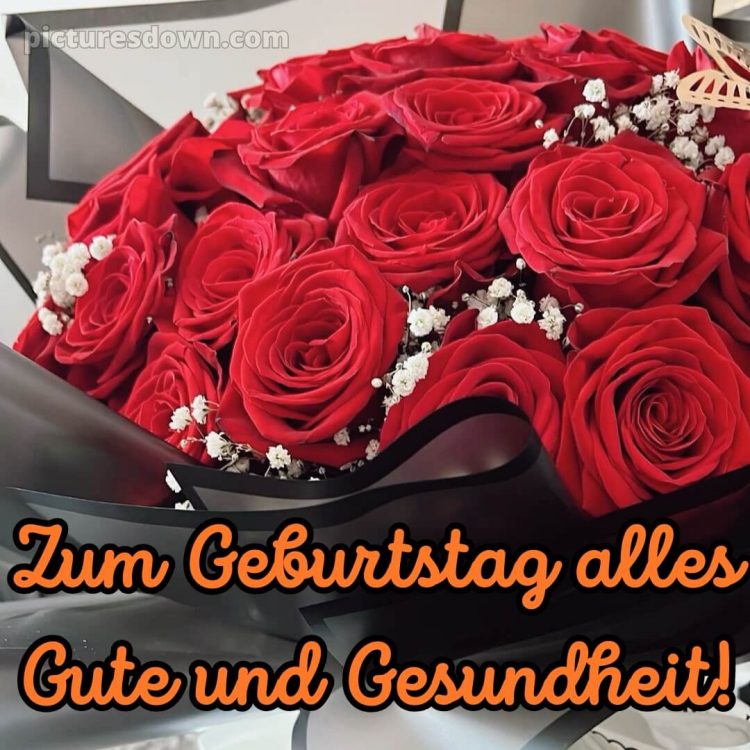 Blumenstrauß zum Geburtstag bild rot und schwarz kostenlos