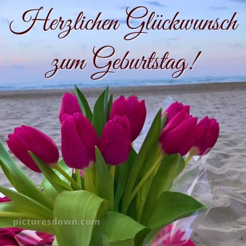Geburtstag blumenstrauß bild Strand kostenlos