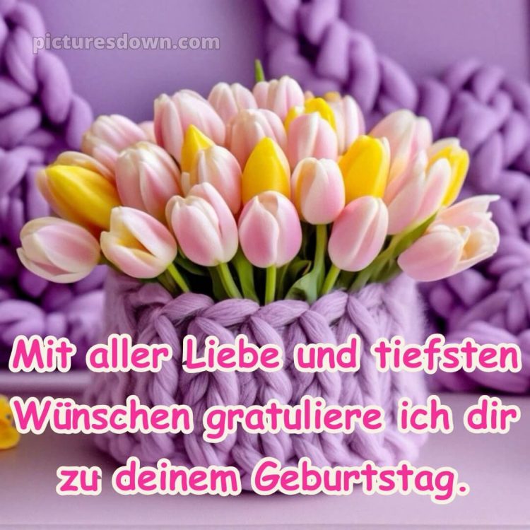 Blumenstrauß geburtstag frau bild zarte Tulpen kostenlos