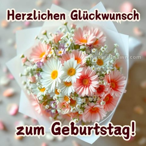 Blumenstrauß geburtstag frau bild Gänseblümchen kostenlos